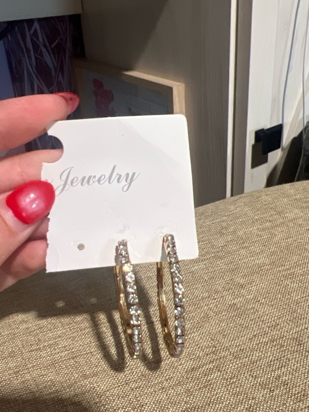 Discovery Gold Hoop Earrings with Clear Crystals